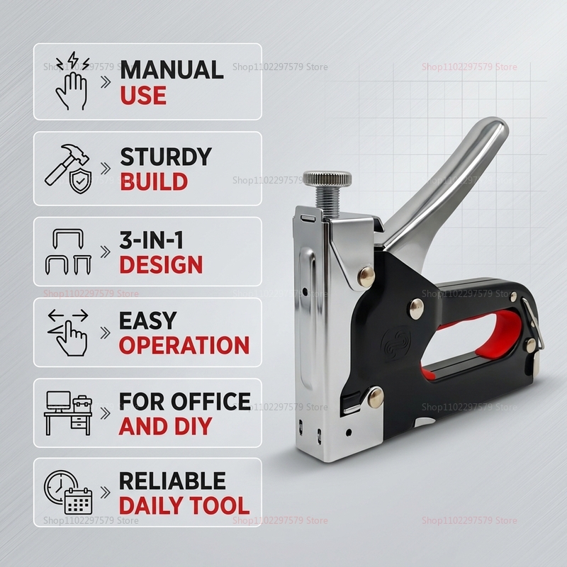 Electric Stapler Heavy - مجموعة مسدس تدبيس ومسامير شديدة التحمل